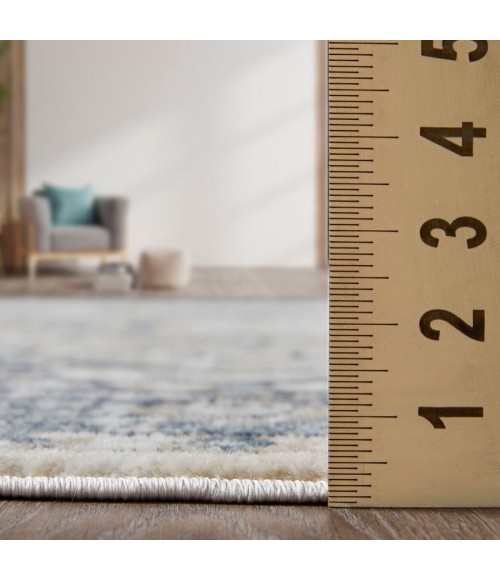 Loomaknoti Kehleigh Avalie Blue/Cream EK017 5 ft. 3 in. X 7 ft. 3 in. Rectangle Rug