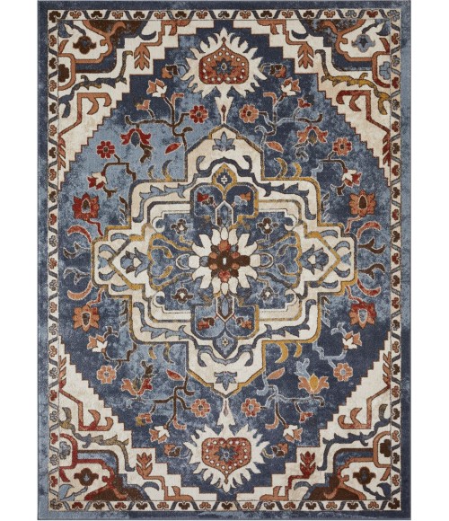 Loomaknoti Alsbrooke Zailorn Blue/Cream EA006 7 ft. 10 in. X 9 ft. 10 in. Rectangle Rug