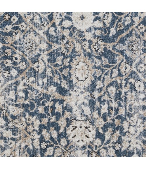 Loomaknoti Kehleigh Oviel Blue/Cream EK013 2 ft. X 6 ft. 7 in. Rectangle Rug