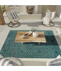 Loomaknoti Tecopa Kaharie Teal/White ETR21TEW08 2 ft. 3 in. X 3 ft. Rectangle Rug
