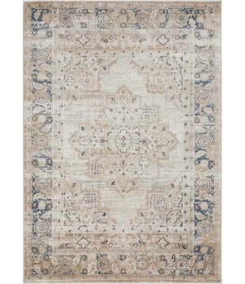 Loomaknoti Kehleigh Zayari Cream/Blue EK006 3 ft. 3 in. X 5 ft. 3 in. Rectangle Rug
