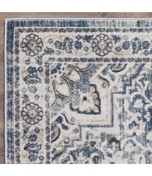 Loomaknoti Kehleigh Osdorn Blue/Cream Rug EK009 2 ft. X 6 ft. 7 in. Rectangle - Rugs Town Loomaknoti Kehleigh Osdorn Blue/Cream EK009 2 ft. X 6 ft. 7 in. Rectangle Rug