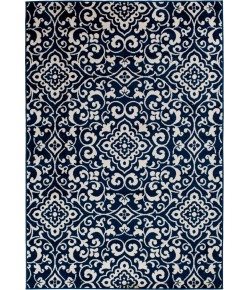 Central Oriental Tropic Mcbee Sapph/Sno Area Rug 6 ft. 7 X 9 ft. 6 Rectangle