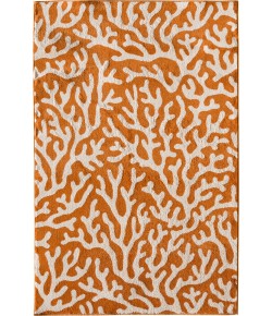 Central Oriental Tropic Allov Coral Area Rug 5 ft. X 7 ft. 3 Rectangle