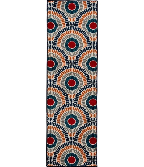 Loomaknoti Tecopa Ferley Blue/Red Rug ETR04BRE12 2 ft. X 6 ft. 7” Rectangle - Rugs Town Loomaknoti Tecopa Ferley Blue/Red ETR04BRE12 2 ft. X 6 ft. 7” Rectangle Rug