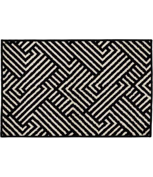 Loomaknoti Tecopa Trenten Black/White Rug ETR12BLW50 4 ft. X 6 ft. Rectangle - Rugs Town Loomaknoti Tecopa Trenten Black/White ETR12BLW50 4 ft. X 6 ft. Rectangle Rug