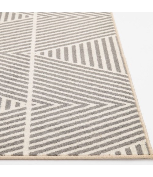 Loomaknoti Tecopa Symenia Gray/White Rug ETR10GRW12 2 ft. X 6 ft. 7” Rectangle - Rugs Town Loomaknoti Tecopa Symenia Gray/White ETR10GRW12 2 ft. X 6 ft. 7” Rectangle Rug
