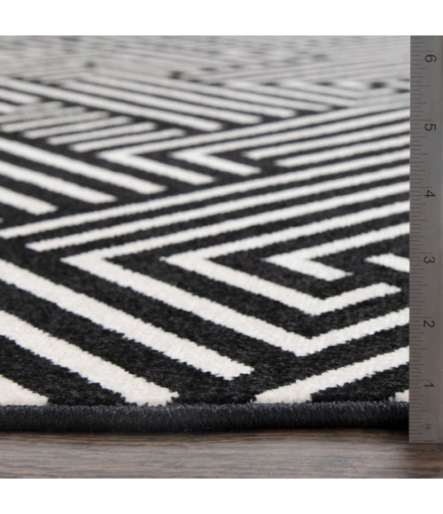 Loomaknoti Tecopa Trenten Black/White Rug ETR12BLW85 9 ft. 10 in. X 12 ft. 10 in. Rectangle - Rugs Town Loomaknoti Tecopa Trenten Black/White ETR12BLW85 9 ft. 10 in. X 12 ft. 10 in. Rectangle Rug