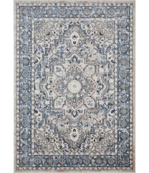 Loomaknoti Kehleigh Avalie Blue/Cream EK017 5 ft. 3 in. X 7 ft. 3 in. Rectangle Rug