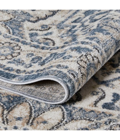 Loomaknoti Kehleigh Osdorn Blue/Cream Rug EK009 2 ft. X 6 ft. 7 in. Rectangle - Rugs Town Loomaknoti Kehleigh Osdorn Blue/Cream EK009 2 ft. X 6 ft. 7 in. Rectangle Rug