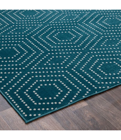 Loomaknoti Tecopa Kaharie Teal/White ETR21TEW08 2 ft. 3 in. X 3 ft. Rectangle Rug