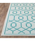 Loomaknoti Breyleigh Chendler Cream/Blue EB001 5 ft. 3 in. X 7 ft. 3 in. Rectangle Rug