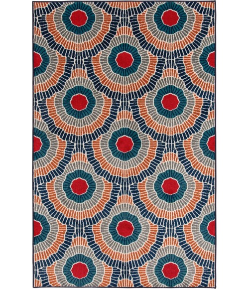 Loomaknoti Tecopa Ferley Blue/Red Rug ETR04BRE50 4 ft. X 6 ft. Rectangle - Rugs Town Loomaknoti Tecopa Ferley Blue/Red ETR04BRE50 4 ft. X 6 ft. Rectangle Rug