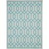 Loomaknoti Breyleigh Chendler Cream/Blue EB001 5 ft. 3 in. X 7 ft. 3 in. Rectangle Rug
