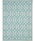 Loomaknoti Breyleigh Chendler Cream/Blue EB001 5 ft. 3 in. X 7 ft. 3 in. Rectangle Rug