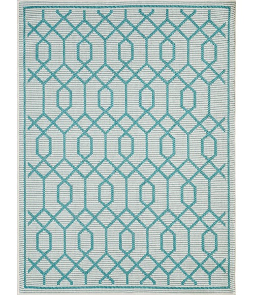 Loomaknoti Breyleigh Chendler Cream/Blue EB001 5 ft. 3 in. X 7 ft. 3 in. Rectangle Rug