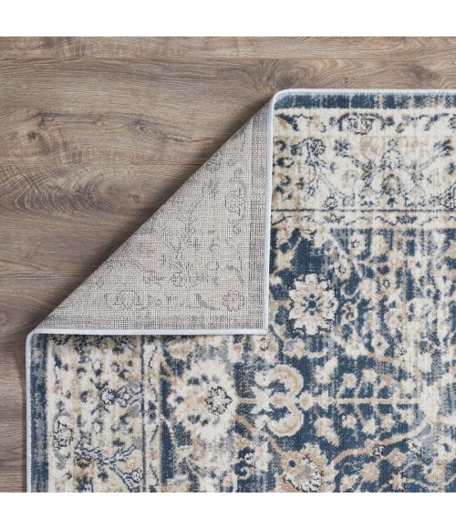 Loomaknoti Kehleigh Oviel Blue/Cream EK013 2 ft. X 6 ft. 7 in. Rectangle Rug