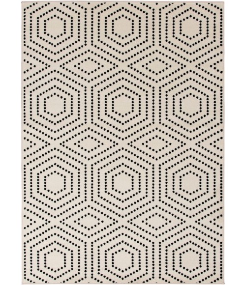 Loomaknoti Tecopa Kaharie White/Black Rug ETR21WBK55 5 ft. X 7 ft. 3 in. Rectangle - Rugs Town Loomaknoti Tecopa Kaharie White/Black ETR21WBK55 5 ft. X 7 ft. 3 in. Rectangle Rug
