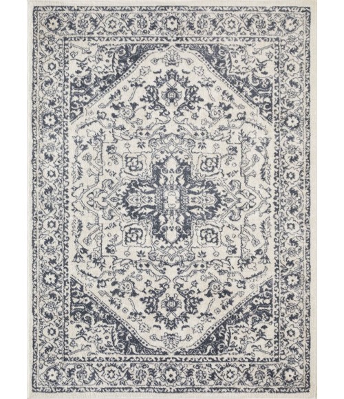 Loomaknoti Carleigh Armili Blue/Cream Rug ECW002 6 ft. 7 in. X 9 ft. 2 in. Rectangle - Rugs Town Loomaknoti Carleigh Armili Blue/Cream ECW002 6 ft. 7 in. X 9 ft. 2 in. Rectangle Rug