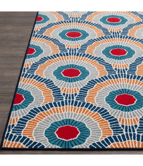 Loomaknoti Tecopa Ferley Blue/Red Rug ETR04BRE50 4 ft. X 6 ft. Rectangle - Rugs Town Loomaknoti Tecopa Ferley Blue/Red ETR04BRE50 4 ft. X 6 ft. Rectangle Rug