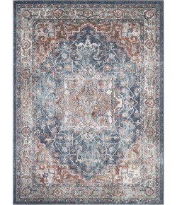 Central Oriental Seaford Thalasa Bl/Rd Area Rug 6 ft. 7 in. X 9 ft. 2 in. Rectangle