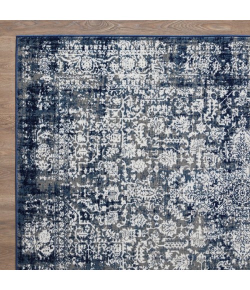 Loomaknoti Aysal Athna Cream/Blue EAY003 4 ft. X 6 ft. Rectangle Rug