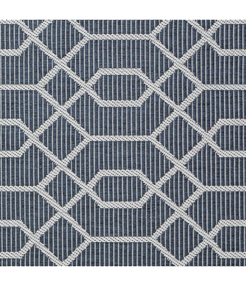Loomaknoti Breyleigh Chendler Blue/Cream EB001 5 ft. 3 in. X 7 ft. 3 in. Rectangle Rug