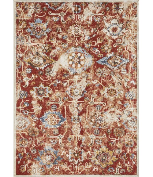 Loomaknoti Alsbrooke Amibell Orange/Red EA002 5 ft. 3 in. X 7 ft. 3 in. Rectangle Rug