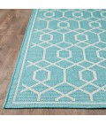 Loomaknoti Breyleigh Chendler Teal/Cream EB001 5 ft. 3 in. X 7 ft. 3 in. Rectangle Rug