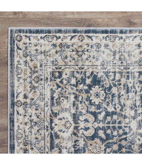 Loomaknoti Kehleigh Oviel Blue/Cream EK013 2 ft. X 6 ft. 7 in. Rectangle Rug