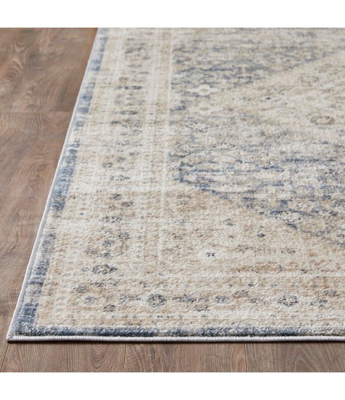 Loomaknoti Kehleigh Abagail Blue/Cream EK002 4 ft. X 6 ft. Rectangle Rug