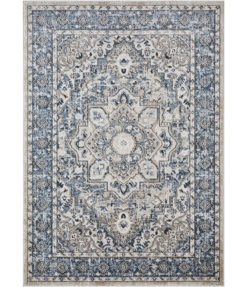 Loomaknoti Kehleigh Avalie Blue/Cream EK017 5 ft. 3 in. X 7 ft. 3 in. Rectangle Rug