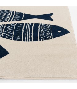 Central Oriental Trop Friendlfish S/S Area Rug 7 ft. 10 in. X 9 ft. 10 in. Rectangle