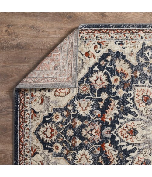 Loomaknoti Malanie Charler Blue/Beige EM002 9 ft. 10 in. X 12 ft. 10 in. Rectangle Rug