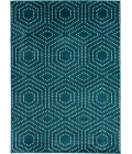 Loomaknoti Tecopa Kaharie Teal/White ETR21TEW65 7 ft. 10 in. X 9 ft. 10 in. Rectangle Rug