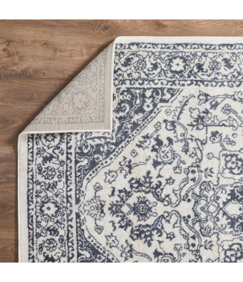 Loomaknoti Carleigh Armili Blue/Cream Rug ECW002 6 ft. 7 in. X 9 ft. 2 in. Rectangle - Rugs Town Loomaknoti Carleigh Armili Blue/Cream ECW002 6 ft. 7 in. X 9 ft. 2 in. Rectangle Rug