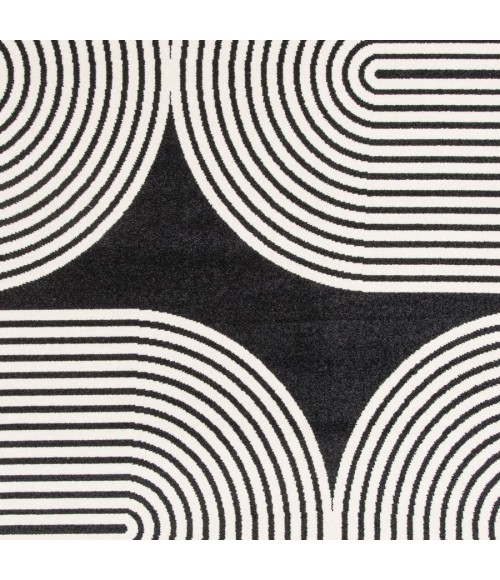 Loomaknoti Tecopa Milburm Black/White Rug ETR05BLW20 3 ft. 3” X 5 ft. 3” Rectangle - Rugs Town Loomaknoti Tecopa Milburm Black/White ETR05BLW20 3 ft. 3” X 5 ft. 3” Rectangle Rug