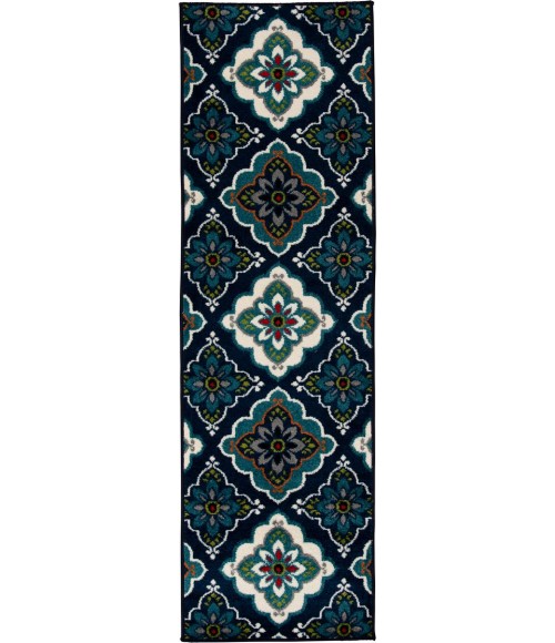 Loomaknoti Tecopa Turberry Blue/White Rug ETR16BWH12 2 ft. X 6 ft. 7” Rectangle - Rugs Town Loomaknoti Tecopa Turberry Blue/White ETR16BWH12 2 ft. X 6 ft. 7” Rectangle Rug