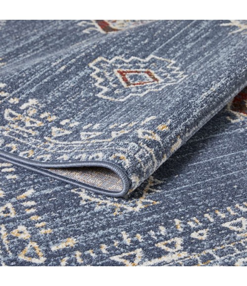 Loomaknoti Alsbrooke Temarnie Blue/Cream EA007 6 ft. 7 in. X 9 ft. 2 in. Rectangle Rug