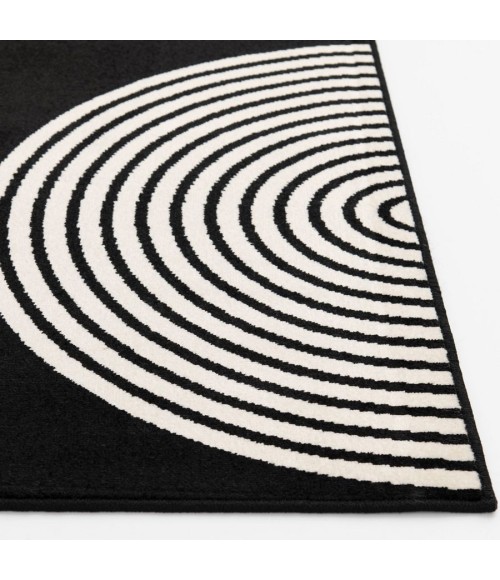 Loomaknoti Tecopa Milburm Black/White Rug ETR05BLW20 3 ft. 3” X 5 ft. 3” Rectangle - Rugs Town Loomaknoti Tecopa Milburm Black/White ETR05BLW20 3 ft. 3” X 5 ft. 3” Rectangle Rug