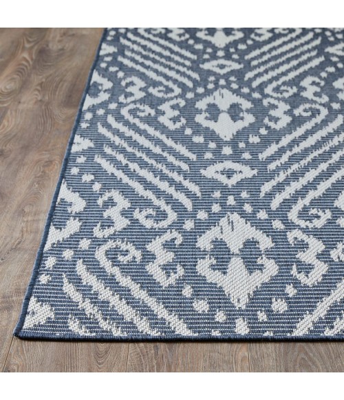 Loomaknoti Breyleigh Calitrah Blue/Cream EB005 5 ft. 3 in. X 7 ft. 3 in. Rectangle Rug