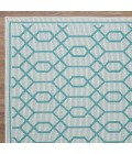 Loomaknoti Breyleigh Chendler Cream/Blue EB001 5 ft. 3 in. X 7 ft. 3 in. Rectangle Rug