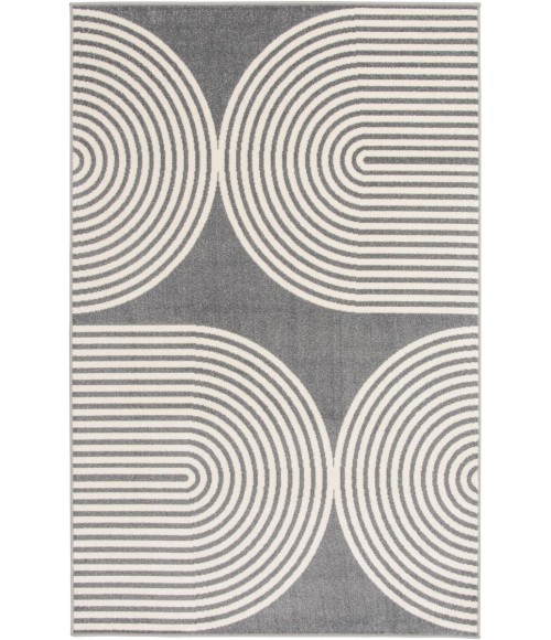 Loomaknoti Tecopa Milburm Gray/White Rug ETR05GRW12 2 ft. X 6 ft. 7” Rectangle - Rugs Town Loomaknoti Tecopa Milburm Gray/White ETR05GRW12 2 ft. X 6 ft. 7” Rectangle Rug