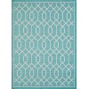 Loomaknoti Breyleigh Chendler Teal/Cream EB001 5 ft. 3 in. X 7 ft. 3 in. Rectangle Rug