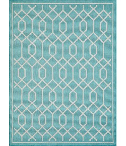 Loomaknoti Breyleigh Chendler Teal/Cream EB001 5 ft. 3 in. X 7 ft. 3 in. Rectangle Rug