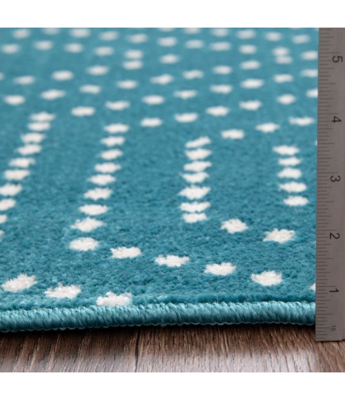 Loomaknoti Tecopa Kaharie Teal/White ETR21TEW08 2 ft. 3 in. X 3 ft. Rectangle Rug