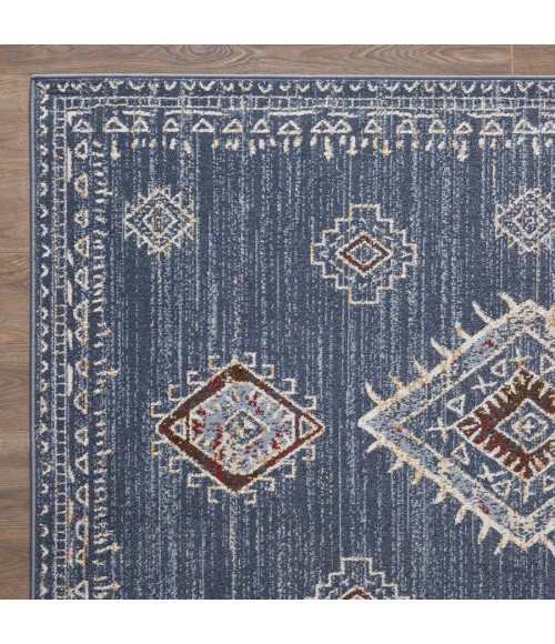 Loomaknoti Alsbrooke Temarnie Blue/Cream EA007 6 ft. 7 in. X 9 ft. 2 in. Rectangle Rug