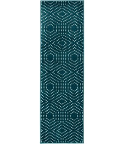 Loomaknoti Tecopa Kaharie Teal/White ETR21TEW12 2 ft. 3 in. X 7 ft. 6 in. Rectangle Rug