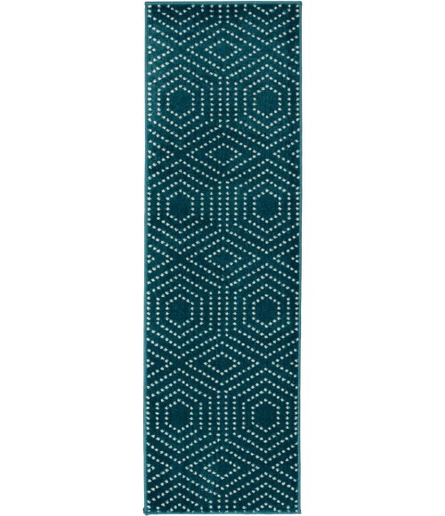 Loomaknoti Tecopa Kaharie Teal/White ETR21TEW12 2 ft. 3 in. X 7 ft. 6 in. Rectangle Rug
