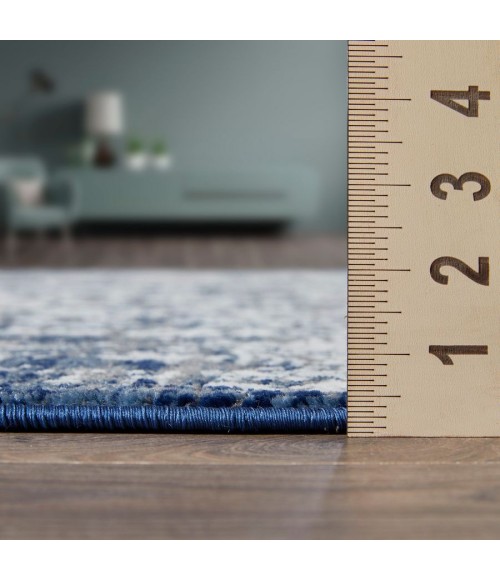 Loomaknoti Aysal Athna Cream/Blue EAY003 4 ft. X 6 ft. Rectangle Rug